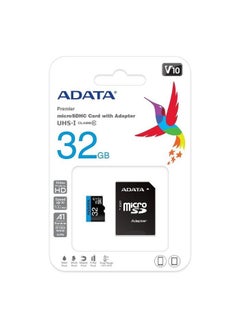 Buy ADATA Premier 32GB MicroSDHC/SDXC UHS-I Class 10 V10 A1 Memory Card with Adapter in UAE