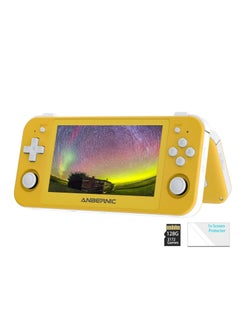 Buy RG505 Retro Game Handheld Game Console with 128GB TF-card Built-in 3000+ Games, 4.95-inch OLED Touch Screen with Android 12 System, Unisoc Tiger T618 and Compatible with Google Play Store (Yellow) in Saudi Arabia