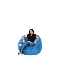 Buy COMFY CLASSIC BLUE VELVET BEAN BAG WITH BOUNCY BEANS FILLING in UAE