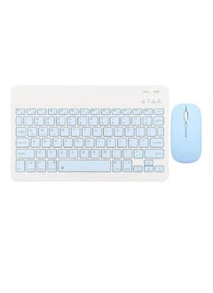 Buy Rechargeable Ultra-Slim Design Wireless Keyboard and Mouse Combo Blue in UAE