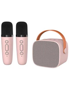 Buy Portable Karaoke Speaker Kits,Mini Wireless Karaoke Speakers with 2 Pack Wireless Microphone for Home Outdoor Party Pink in Saudi Arabia