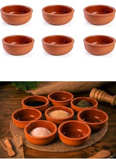 Buy 6 Pieces Clay Bowl - Handmade Bowl - Microwave and Oven Safe Use for Serving Nuts, Sauces, Jams, Pickles (Size 10cm) in Egypt