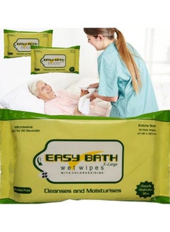 Buy Easy Bath Wet Wipes Value Pack Of 1 Extra Large Bed Bath Towels For Adults Patient Baby Wipes. Refreshing Moisturizing Sponge Bath. 10 Wipes Packmicrowaveable Easy Bath Wet Wipes (Lu2) in UAE