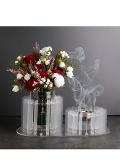 Buy An elegant incense burner with an artificial flower vase and a tray that holds them in an elegant manner in Saudi Arabia