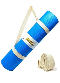 Buy Yoga mat for Women and Men with Cover Bag EVA Material 6mm Extra Thick Exercise mat for Workout Yoga Fitness Pilates and Meditation, Anti Tear Anti Slip For Home & Gym Use, blue, large in UAE