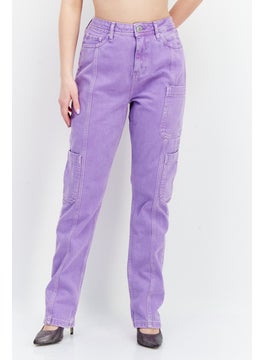 اشتري Women Regular Fit Plain Non-Stretchable Jeans, Purple في الامارات