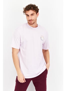 Buy Men Sportswear Fit Short Sleeve Outdoor T-Shirt, Lavender in UAE