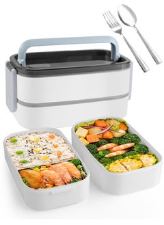 Buy 2- Layer Leakproof Bento Box-Large Lunch Box with Compartments und Cutlery Set-Food Picks for Lunch Box Containers for Adults-Microwave Food SafeBento Boxes in Saudi Arabia