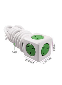 Buy PowerCube Extended 5 Sockets 15m Cable Green in Saudi Arabia