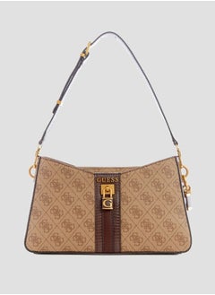 Buy Guess Ginevra Logo Zippered Shoulder Bag for Women HWSB8675180 in UAE