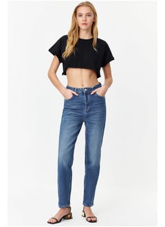 Buy Blue More Sustainable High Waist Slim Mom Jeans TWOSS24JE00074 in Egypt