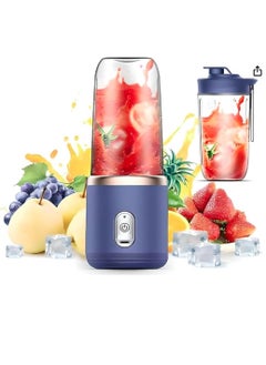 Buy Portable juice blender 3 in 1 for squeezing fruits and vegetables, a modern blender that can be used anytime and anywhere for ease of carrying and using (blue) in Egypt