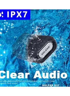 اشتري KOLEER S31 Waterproof Bluetooth Speaker IPX7 Wireless Bass Mini Portable Subwoofer Soundbar Box  Speaker في السعودية