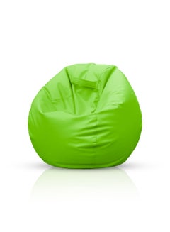 Buy PVC  Bean Bag Filled Multi Purpose Faux Leather Bean Bag Green in UAE