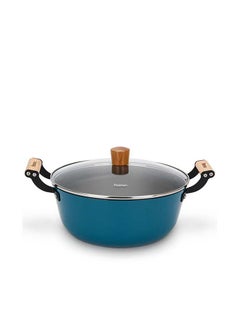 Buy Enamelled Lightweight Non-stick Coating Stockpot With Glass 6ltr in UAE