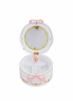 Buy Music Box, Girls Mini Music Box Rotary Ballerina Girl Jewelry Storage Box for Kids Children(white) in UAE