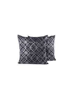 اشتري Caitlin 2-piece Foil Printed Filled Cushion Set 45x45cm - Silver في الامارات