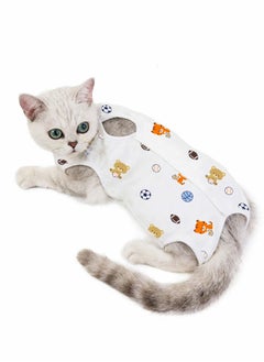 Buy Cat Professional Surgical Recovery Suit, E-Collar Alternative for Cats Dogs,After Surgery Wear, Pajama Suit,Home Indoor Pets Clothing Football 12-15 lbs in UAE