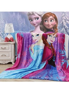 Buy Disney Purple Frozen Elsa Anna Princess Flannel Fleece  Blanket Cute Cartoon for Girls Fleece Cozy Kids Throw Blanket Printed Super Soft Plush  Blanket in UAE