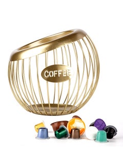 Buy Metal Coffee Pod Holder Organizer – Large Capacity Spherical Capsule Storage Basket for Kitchen Countertop Decor, Home & Office Espresso Bar – Holds Cups, Bags, Sugar, Fruit in UAE