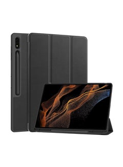 Buy Hard Shell Smart Cover Protective Slim Case For Samsung Galaxy Tab S9 Ultra Black in Saudi Arabia