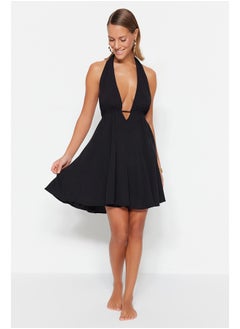 Buy Black Mini Woven Backless Beach Dress TBESS23EL00061 in Egypt