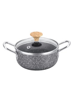 Buy Natural Force Non-Stick Marble Coating Cooking Pot with Glass Lid Grey 11.5 cm MSPN-12 in Saudi Arabia