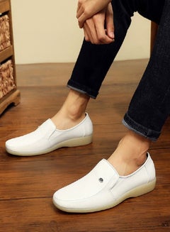 Buy Doctor Men's Medical Casual Leather Shoes White in Saudi Arabia