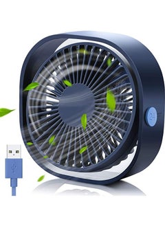 Buy Small Personal USB Desk Fan,3 Speeds Portable Desktop Table Cooling Fan Powered by USB,Strong Wind,Quiet Operation,for Home Office Car Outdoor Travel (Blue) in Saudi Arabia