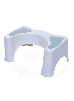 Buy Bathroom Stool Footstool Shower Seat Toilet Stool Non-Slip Bathroom Stool Blue/White in UAE
