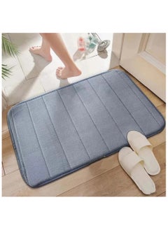 اشتري Grey Memory Foam Bath Mat Soft Non-Slip Water Absorbent Indoor Outdoor Rug في الامارات