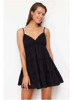 Buy Black Mini Woven 100% Cotton Beach Dress TBESS24EL00069 in Egypt