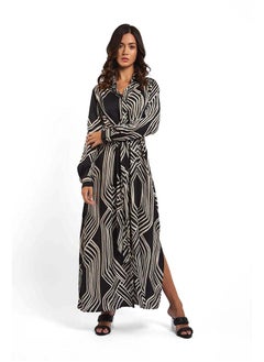 Buy Fancy All Over Printed Dress With Long Sleeves in Egypt