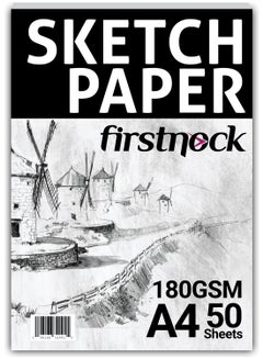 Buy Sketch Paper Cards A4 180GSM 50 Sheets, Thick Drawing paper Card, Coloring Paper, Acid Free Paper in UAE