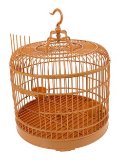 Buy Large Round Hanging Bird Cage with Sturdy Hook and Dual Feeders - Elegant Golden Design for Small Birds in Saudi Arabia