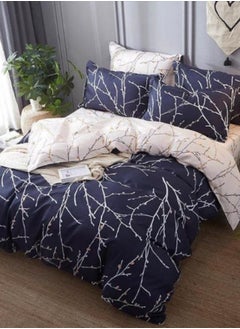 اشتري Variance King/Queen/Single Sizes Twigs Pattern Duvet Cover Set Blue & Cream Bedding Set Reversible style. في الامارات