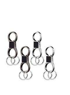 Buy 4 PCS Stainless Steel Key Chain, Key Ring Heavy Duty Detachable Car Key Chain with 8 PCS Key Ring, for Men and Women in UAE