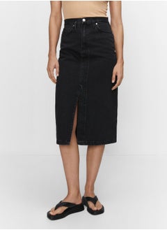 Buy Front Slit Denim Skirt in Saudi Arabia