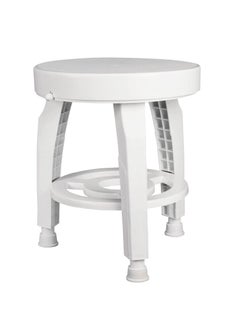 Buy Swivel Shower Stool Seat with Storage Shelf Rotating Shower Chair for Bathtub Tool-Free Assembly White in UAE