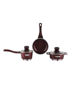 اشتري Non-stick Mini Set with Granite Coating - Red في الامارات