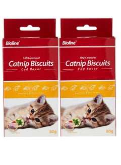 Buy Catnip Biscuits Natural Cod Flavor 2X80g in UAE