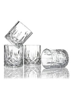 اشتري Italian Premium Old Fashioned Crystal Glass Set 4, 225 ML, Transparent في الامارات