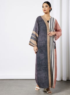 Buy Stripe Detail Abaya in UAE