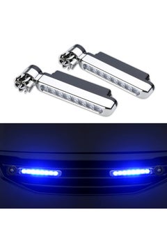 Buy Wind Power Daytime Running Light 1 Pair 8LEDs Car Universal Wind Energy Powered Daytime Running Light Auxiliary Lamp Automobile Decorative Lamp No Need External Power Supply-Blue in UAE