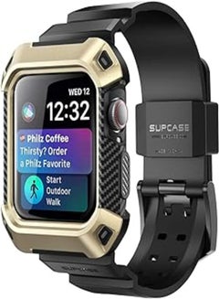 Buy Supcase [unicorn beetle pro] series case designed for apple watch series 7/6/se/5/4 [41/40mm], rugged protective case with strap bands (gold) in Egypt