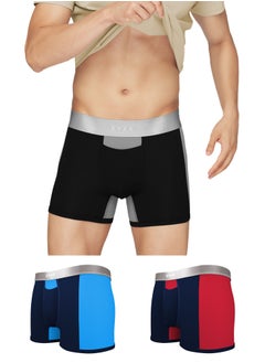 Buy Pack of Modal Color Blocked Solid Men Trunk in UAE