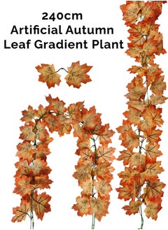 Buy 240CM Maple Leaf Garland Hanging Leaves Screening Ivy Vine Artificial Plants Autumn Foliage Decor For Home Garden Wedding Fireplace Balcony Party Festivals Backyard Wall Outdoor Decoration in UAE