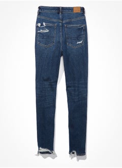 Buy AE Stretch Ripped High V-Rise Mom Jean in UAE