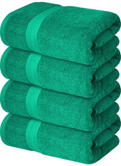 اشتري Premium Bath Towels Set Pack of 4-100% Ring Spun Cotton Towels - Green Bath Towels 68cm x 137cm - Soft Feel, Quick Dry, Highly Absorbent Durable Towels, Perfect for Daily Use by Infinitee Xclusives في الامارات