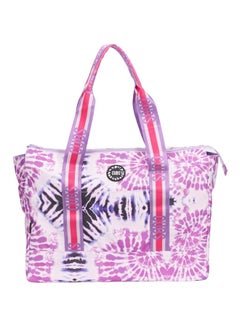 Buy Double Face Tote Bag Multicolor Large Lilac Plain & Tie Dye in Egypt